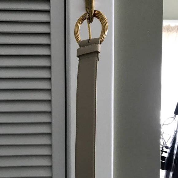 Liz Claiborne Full Grain Leather Belt Ivory Medium - Picture 4 of 5